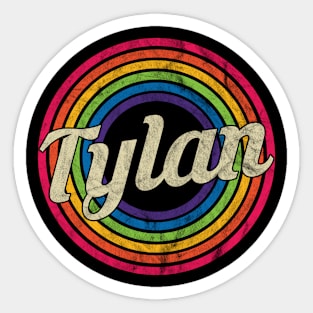 Tylan - Retro Rainbow Faded-Style Sticker